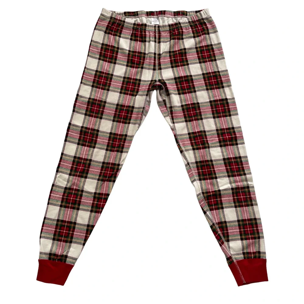 Hanna Andersson Organic Cotton Soft Plaid Matching Pajama Set Women Size XLarge